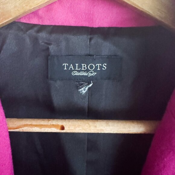 Talbots Magenta Pink One Button Wool Blend Blazer M/L - Picture 4 of 5